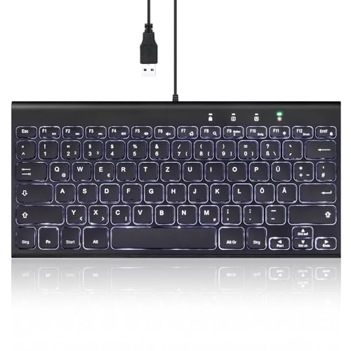 Mini-Tastatur Perixx PERIBOARD-429 DE Kleine Tastatur mit Kabel