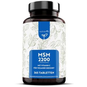 MSM-Kapseln Nutravita MSM Tabletten – Hochdosiert mit 2200mg MSM