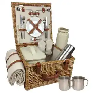 Picknickkorb red hamper deluxe fully fitted 2 person traditional