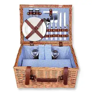 Picknickkorb schramm 40x30x20cm rechteckig aus weidenholz