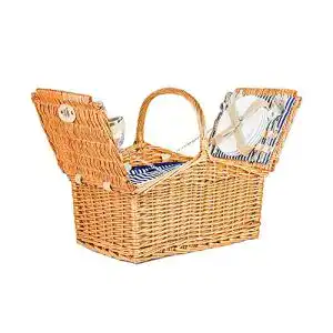 Picknickkorb zolta 4 personen korb mit deckel weidenkorb