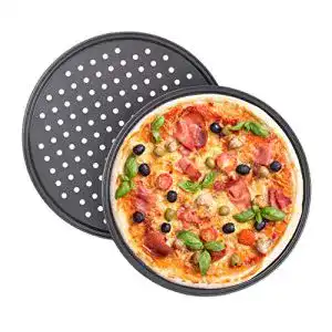 Pizzablech relaxdays 4 x rund gelocht antihaft pizza
