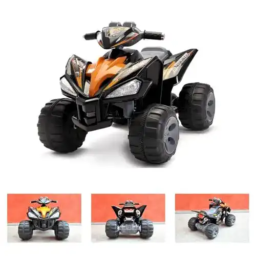 Quad ES-TOYS Kinderfahrzeug – Elektro Kinderquad Schwarz mit 2x12V