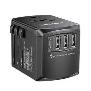 Reiseadapter lencent reisestecker weltweit mit 3 usb u 1 typ c