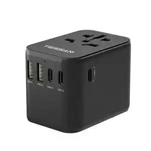 Reiseadapter tessan weltweit universal mit 2 usb und 3 usb c