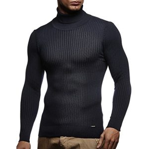 Rollkragenpullover Herren Leif Nelson Blau M Strickpullover - rollkragenpullover herren leif nelson blau m strickpullover