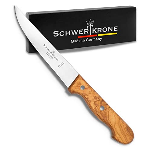 Schinkenmesser Schwertkrone Premium mit Olivenholzgriff – 15 cm
