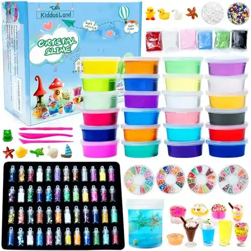 Schleim-Set KiddosLand DIY Slime Fluffy Kit mit 24 Farben