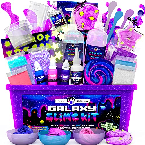 Schleim-Set Original Stationery Galaxy Slime Kit, Glow in The Dark