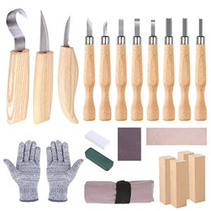 Schnitzwerkzeug HOSPAOP Holz- Set, 21 STK Schnitzmesser Holz