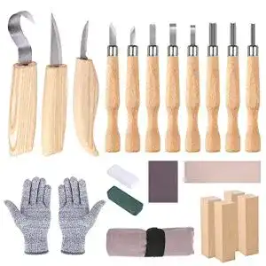 Schnitzwerkzeug hospaop holz set 21 stk schnitzmesser holz