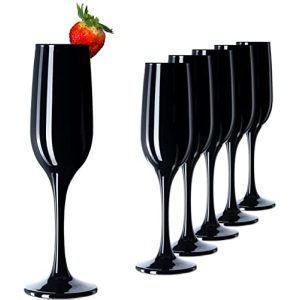 Sektgläser PLATINUX Schwarze stabile aus Glas Champagnergläser Set - sektglaeser platinux schwarze stabile aus glas champagnerglaeser set