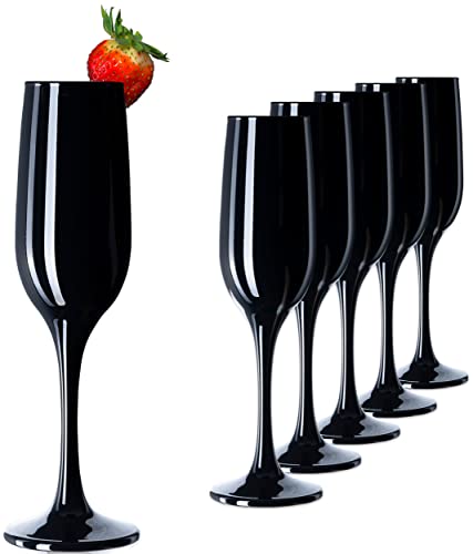 Sektgläser PLATINUX Schwarze stabile aus Glas Champagnergläser Set