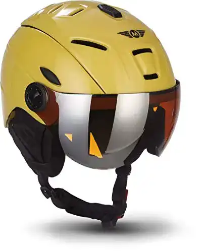 Skihelm mit Visier von Moto Helmets K96 für Damen und Herren