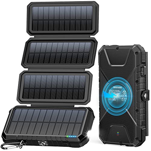 Solar-Ladegerät GOODaaa Solar Powerbank 26800mAh, tragbar