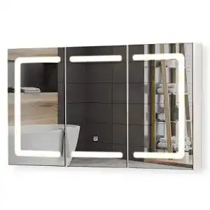 Spiegelschrank aquamarin mit led beleuchtung 3 tuerig