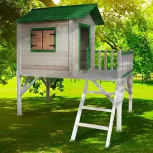 Spielhaus brast fuer kinder mit balkon stelzenhaus adventure