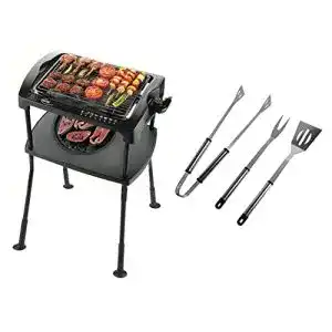 Standgrill elta grill set elektrischer grillbesteck balkongrill