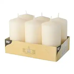 Stumpenkerzen papstar saeulenkerzen creme 6 x 11 5 cm
