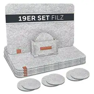 Tischsets tuleno tischset filz grau 19 teilig platzdeckchen