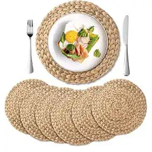 Tischsets yangqihome platzset aus wasserhyazinthe rund