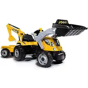 Trettraktor smoby 7600710301 traktor builder max mit anhaenger