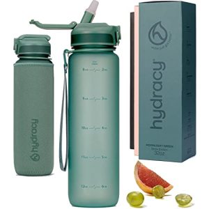 Trinkflasche mit Strohhalm Hydracy und Zeitmarkierung, 1L - trinkflasche mit strohhalm hydracy und zeitmarkierung 1l 1