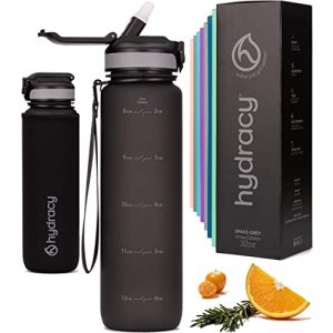 Trinkflasche mit Strohhalm Hydracy und Zeitmarkierung, 1L - trinkflasche mit strohhalm hydracy und zeitmarkierung 1l