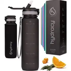 Trinkflasche mit strohhalm hydracy und zeitmarkierung 1l