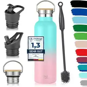 Trinkflasche mit strohhalm milu edelstahl trinkflasche 500ml 750ml