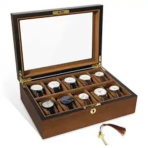 Uhrenbox uten fuer 10 uhren uhren aufbewahrungsbox mit schluessel