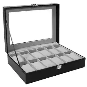 Uhrenbox uten fuer 12 uhren uhrenkasten uhrenschatulle aus pu