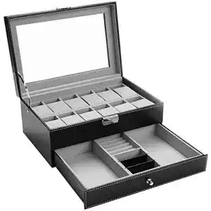 Uhrenbox wa very 12 faecher herrenuhren organizer kunstleder