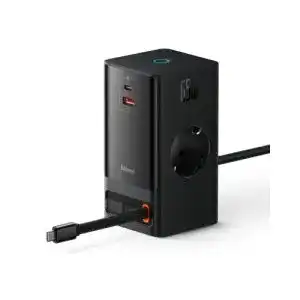 Usb steckdosenadapter baseus usb c ladegeraet 65w gan iii mehrfach