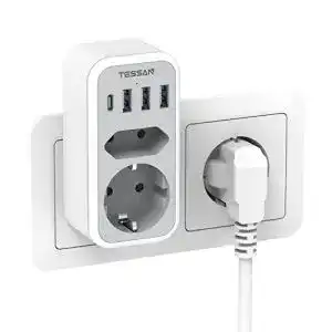 Usb steckdosenadapter tessan doppelstecker fuer usb steckdose