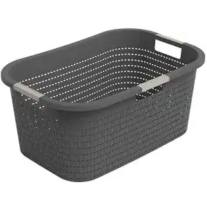 Waeschekorb rotho country 40l kunststoff pp bpa frei anthrazit