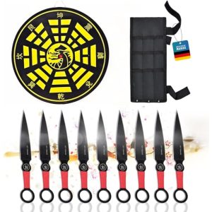 Wurfmesser Swords and more Edelstahl-Kunai, 9er-Set mit Ziel