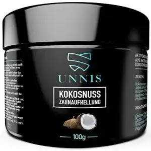 Zahnaufhellung unnis natuerliche kokosnuss aktivkohle pulver