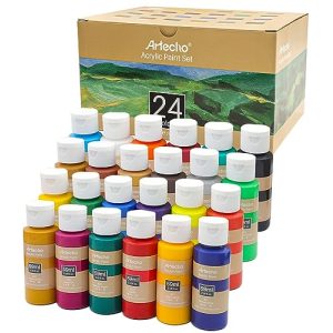 Acrylfarben Artecho Set 24×59 ml, Acrylic Paint Set, Wasserfest