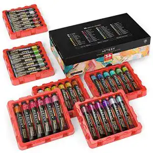 Acrylfarben arteza metallic set mit 36 farben tuben 22ml