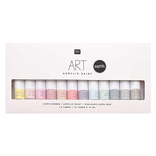 Acrylfarben Rico Design Rico Acrylfarbe, 12 Farben, Pastelltöne