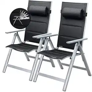 Alu klappsessel casaria gartenstuehle 2er set klappbar