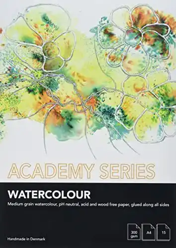 Aquarellpapier Academy Series, A4, 300g/m2, 15 Blatt
