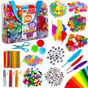Bastelset blue squid 2000 stueck kinder kunst diy bastelkoffer