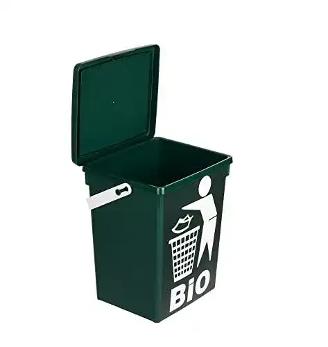 Biomülleimer BigDean 5L mit Deckel in Grün für die Küche