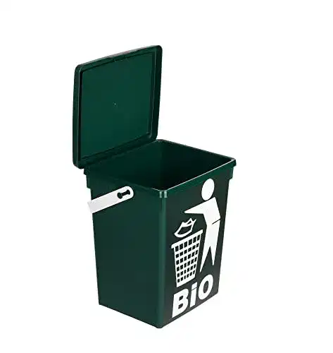 Biomülleimer BigDean 5L mit Deckel in Grün für die Küche
