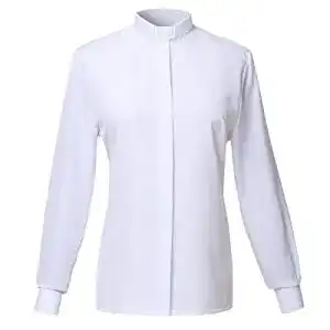 Bluse bpurb damen klerus priesterhemd mit tab kollar kragen