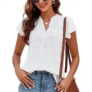 Bluse kylelove damen business freizeit v ausschnitt