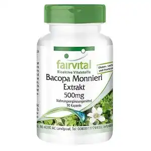 Brahmi fairvital bacopa monnieri extrakt 500mg 90 kapseln