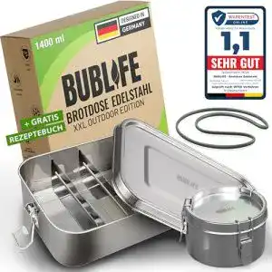 Brotdose metall bublife brotdose kinder mit faechern edelstahl